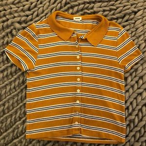 Garage e-girl striped button down crop top